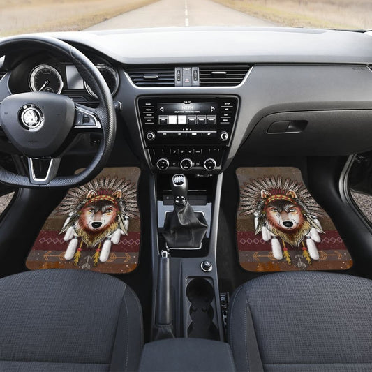 Native American - Wolf - Universal Front And Back Car Mats Gift 093223 - YourCarButBetter