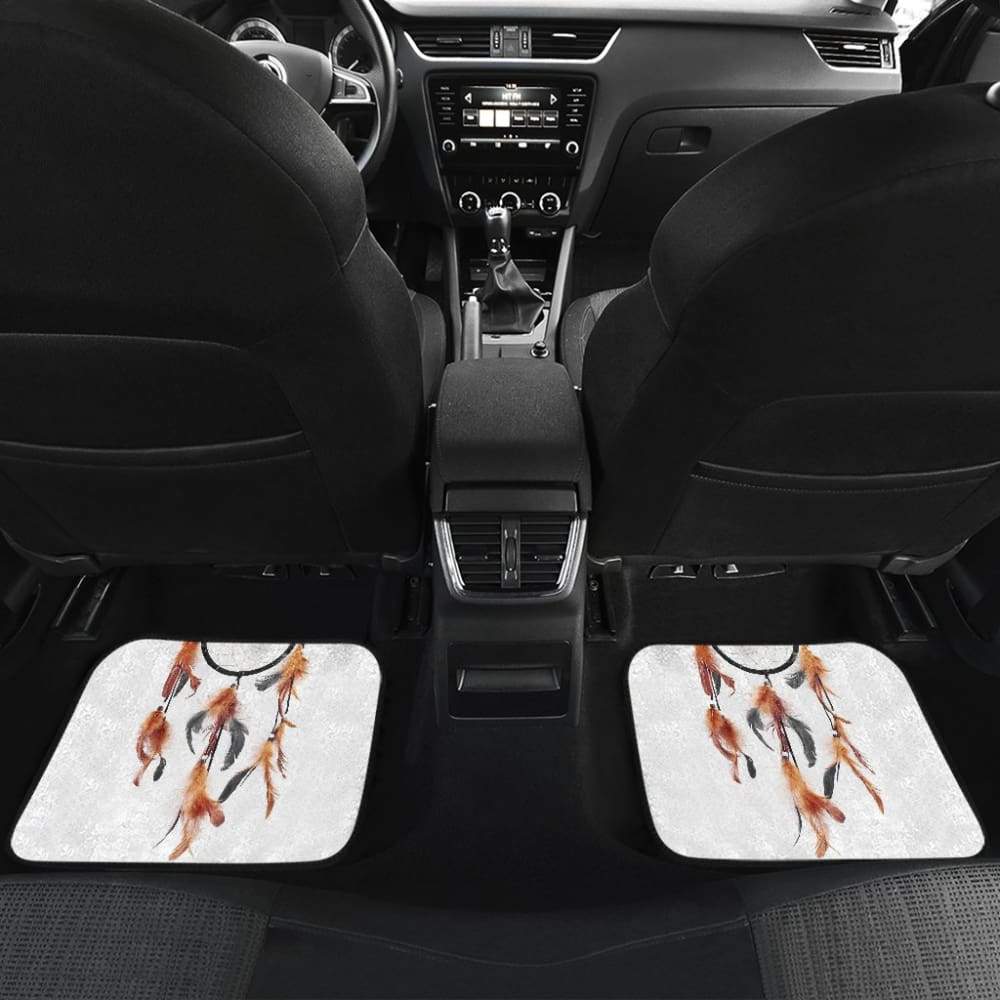 Native Dreamcatcher Orange Feather Car Floor Mats 211204 - YourCarButBetter