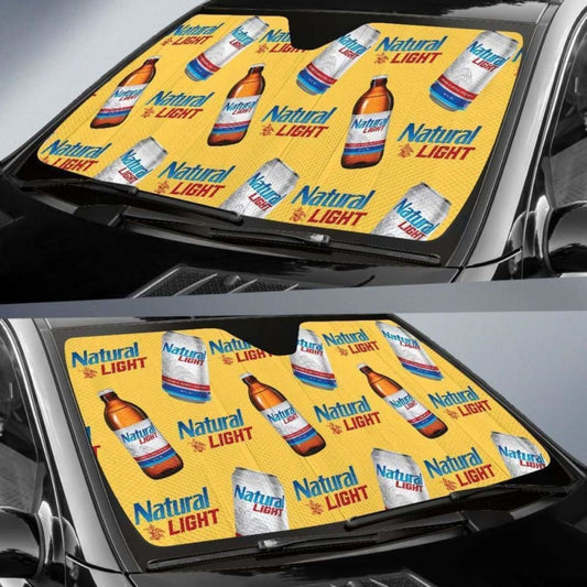 Natural Light Car Sun Shade Auto Sun Visor For Beer Lover 102507 - YourCarButBetter