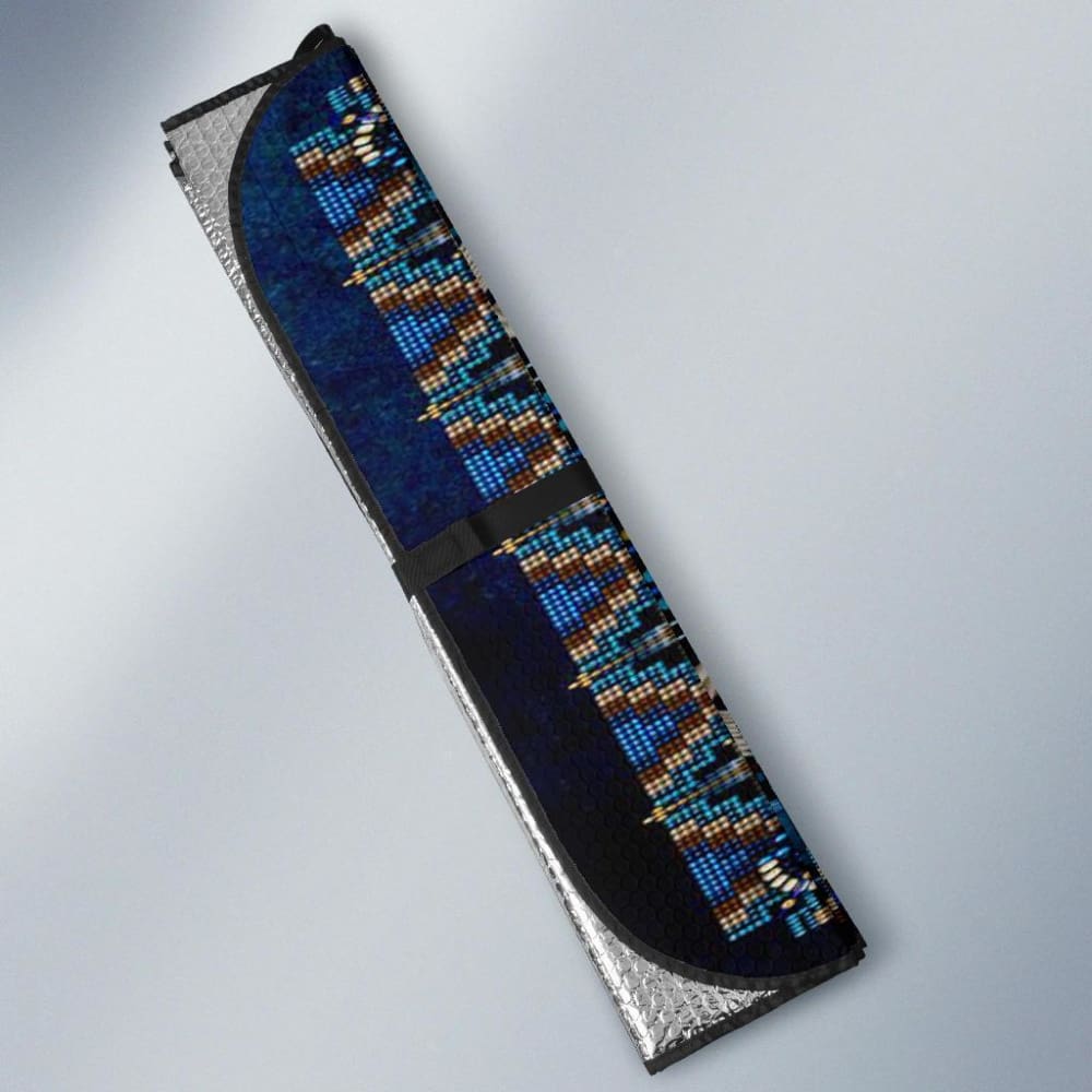 Naumaddic Arts Blue Native American Design Auto Sun Shades No Use 093223 - YourCarButBetter