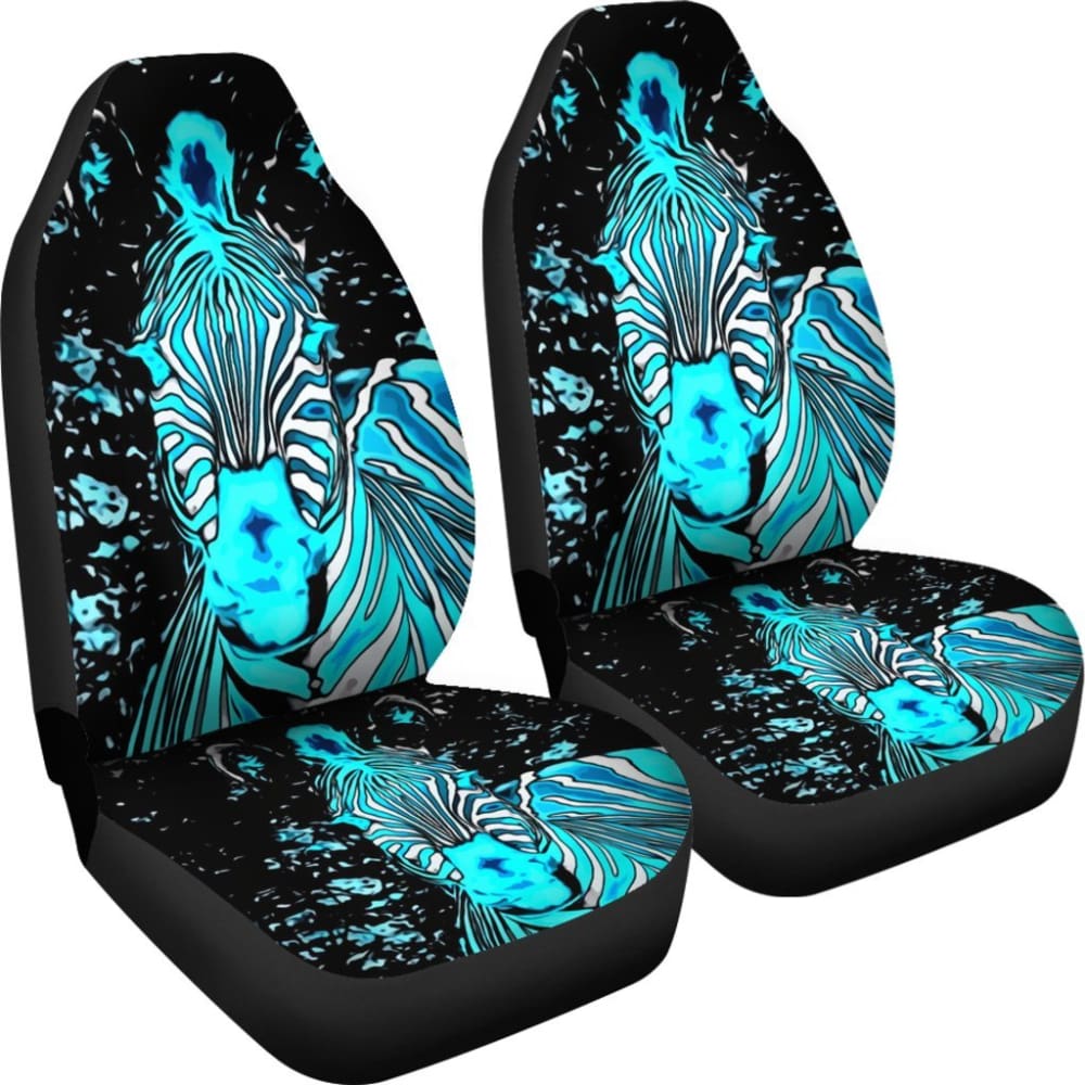 Neon Zebra Car Seat Covers - Piece Front 093223 - YourCarButBetter