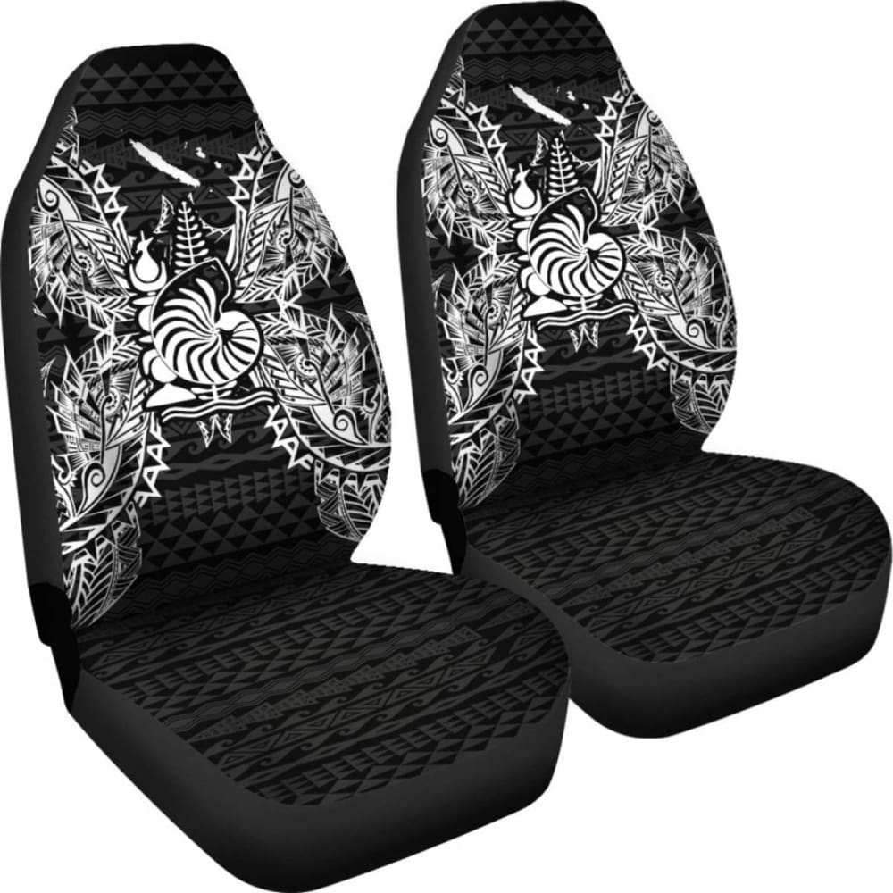 New Caldonia Car Seat Cover - New Caldonia Coat Of Arms Map Black - 105905 - YourCarButBetter