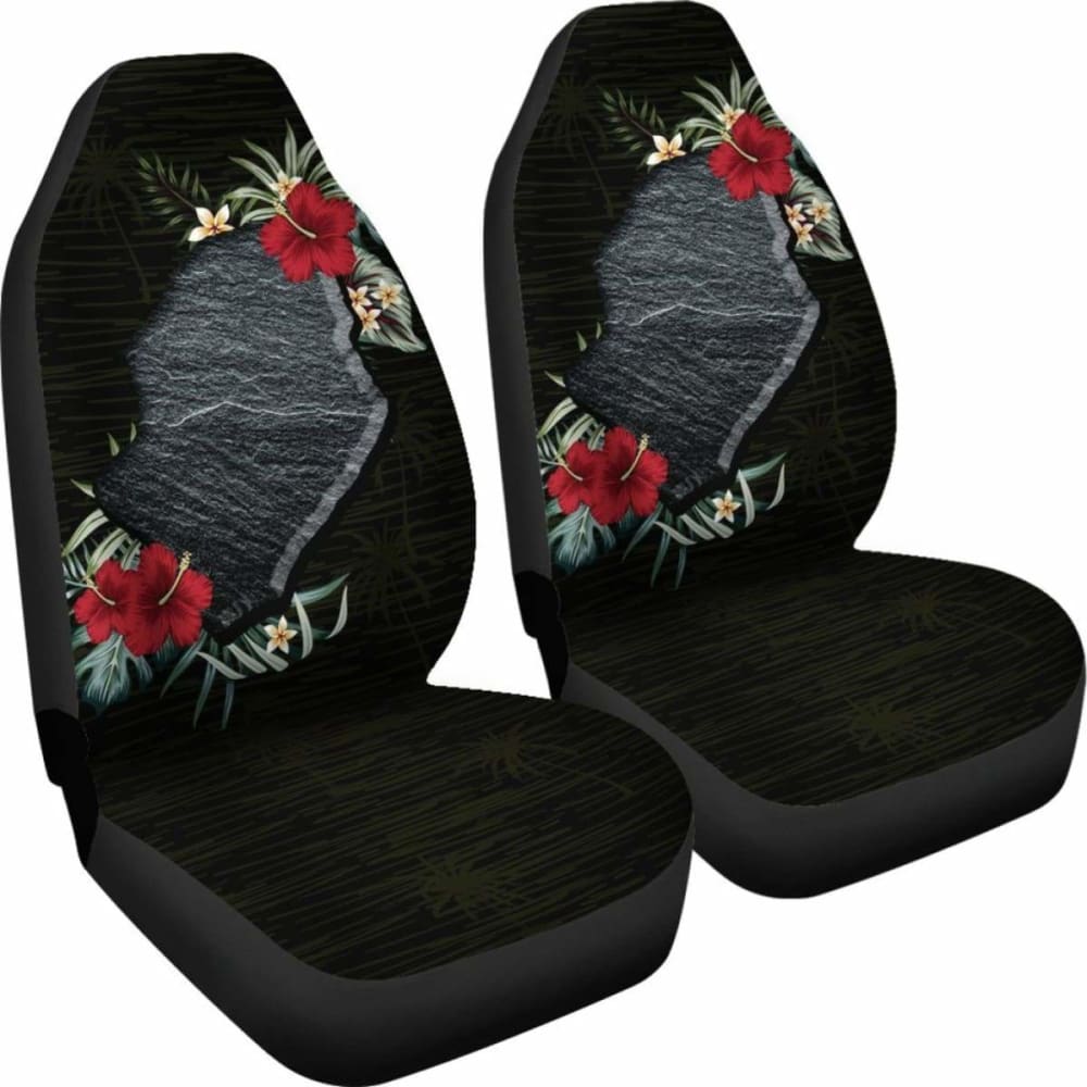 Niue Car Seat Covers - Niue Hibiscus Map - 232125 - YourCarButBetter