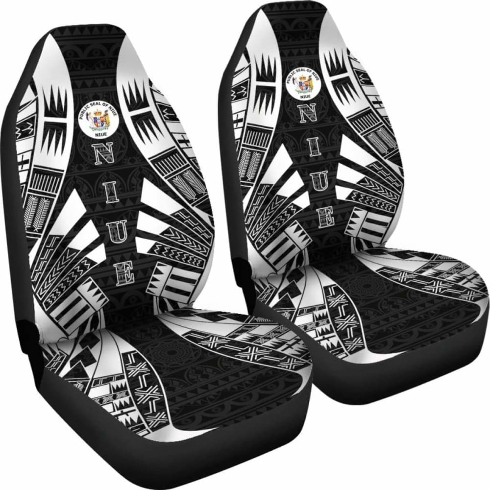 Niue Car Seat Covers - Niue Seal Polynesian Tattoo Black - 9 174914 - YourCarButBetter