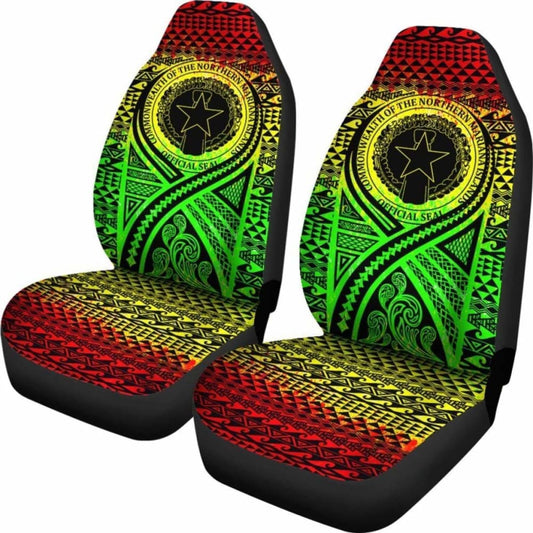 Northern Mariana Islands Car Seat Cover - Northern Mariana Islands Seal Polynesian Tattoo Reggae - 9 174914 - YourCarButBetter