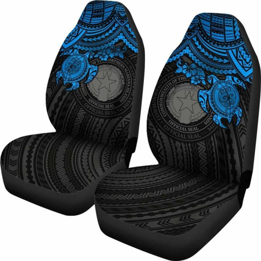 Northern Mariana Islands Polynesian Car Seat Covers - Blue Turtle - Amazing 091114 - YourCarButBetter