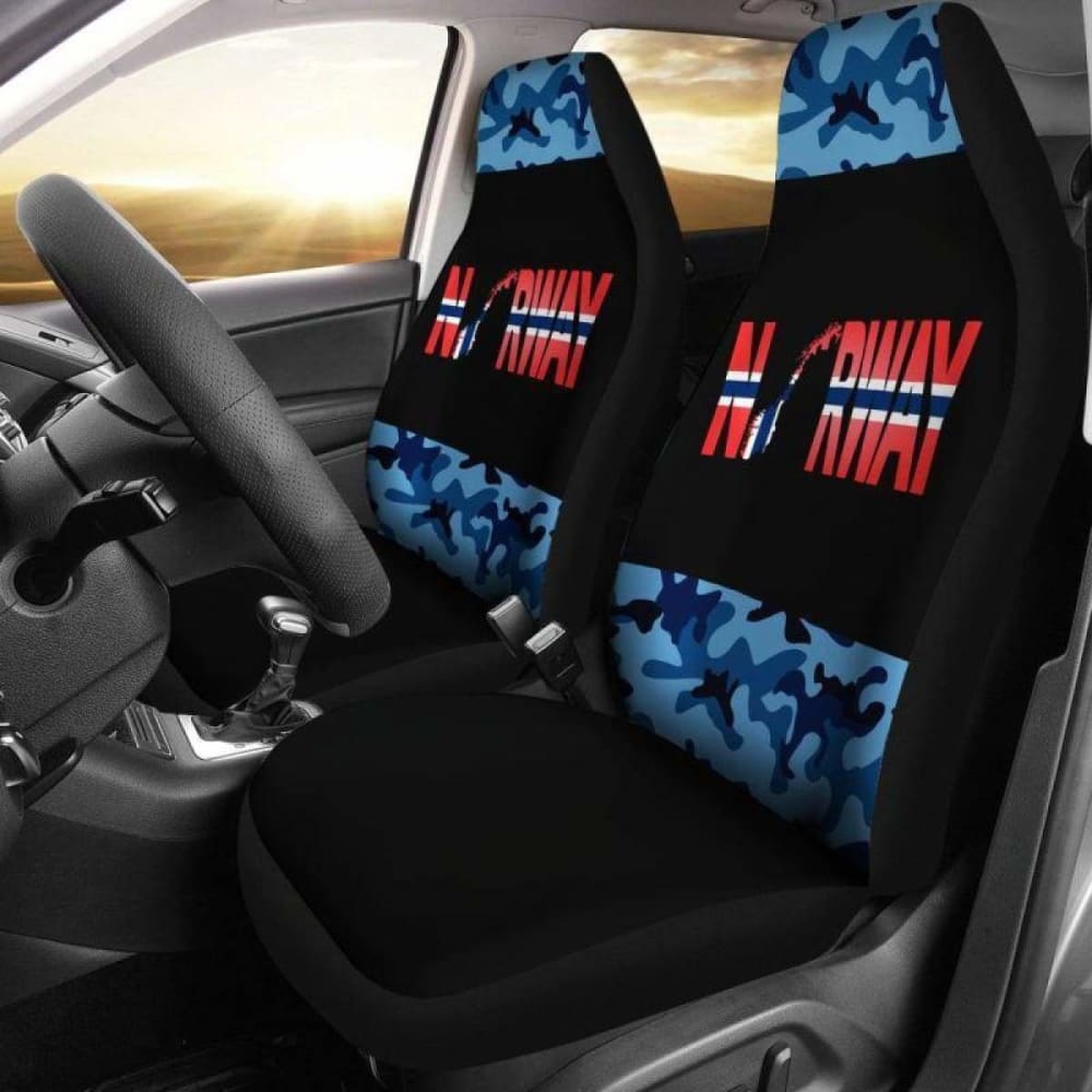 Norway Flag With Camo Style Car Seat Covers Amazing 112608