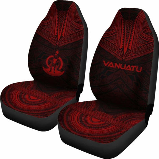 nuatu Car Seat Cover - nuatu Coat Of Arms Polynesian Chief Tattoo Red Version - 10 174914 - YourCarButBetter