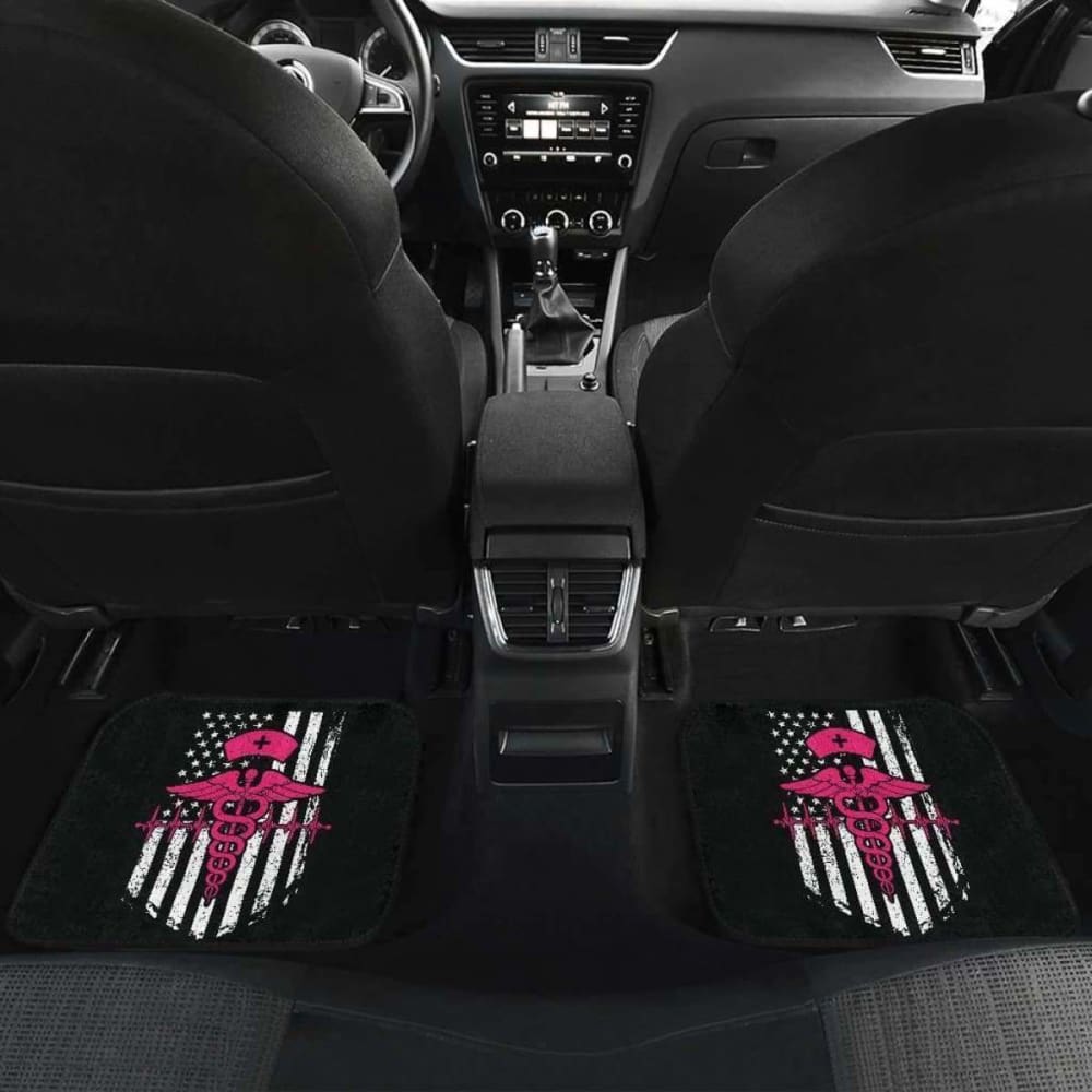 Nurse Flag Pink Symbol Front And Back Car Mats Set Of 4 144902