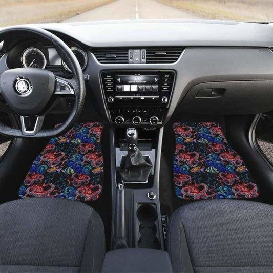 Octopus Sea Wave Tropical Fishe Pattern Front And Back Car Mats 174914 - YourCarButBetter