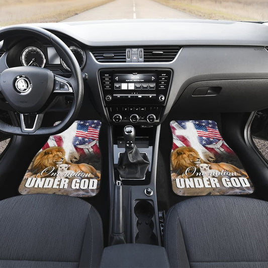 One Nation Under God Pledge of Allegiance USA Patriot Pride American Flag Car Floor Mats 212501 - YourCarButBetter