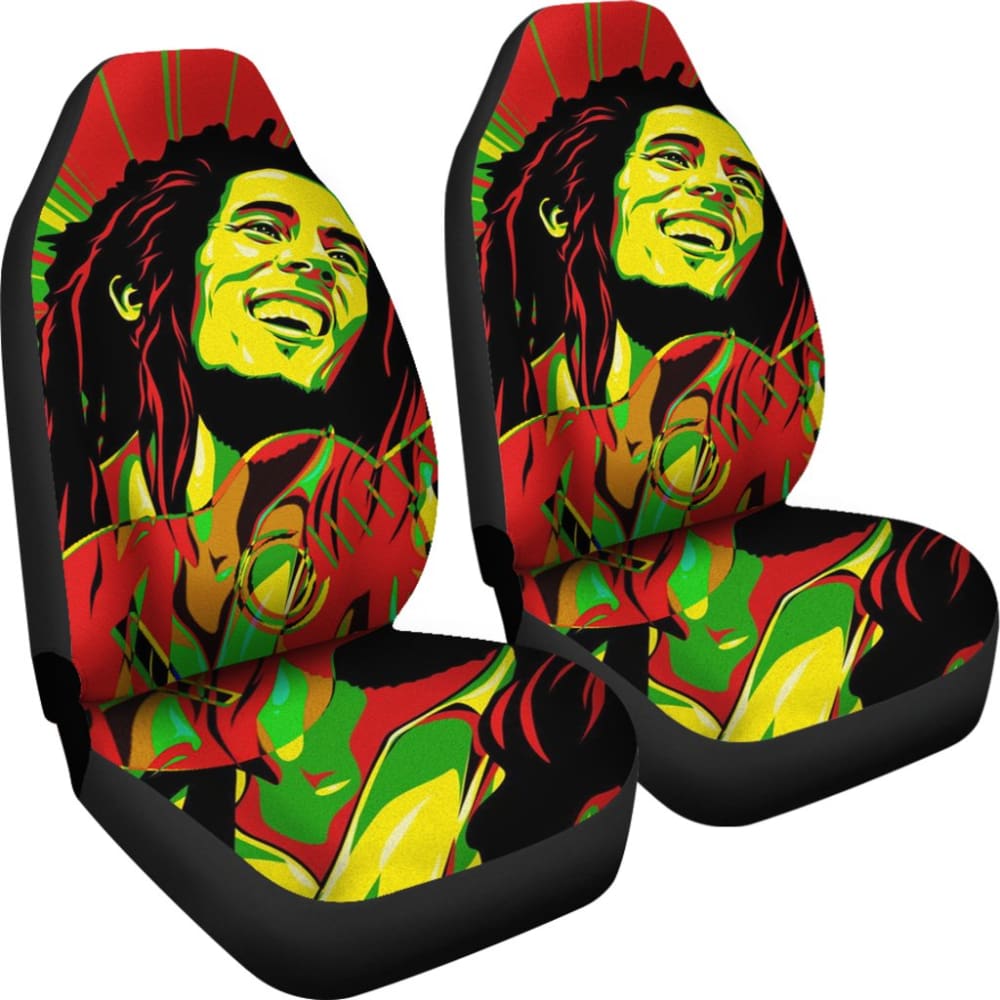 One of Kind Rasta Bob Marley Reggae Car Seat Covers 210703 - YourCarButBetter