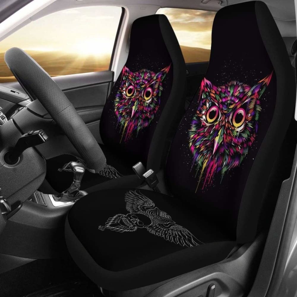 Owl Colorful Face Car Seat Covers 174716