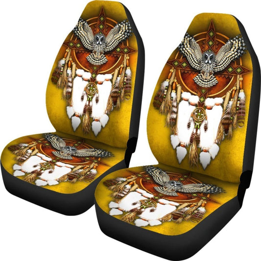 Owl Dreamcatcher Native American Car Seat Covers 093223 - YourCarButBetter