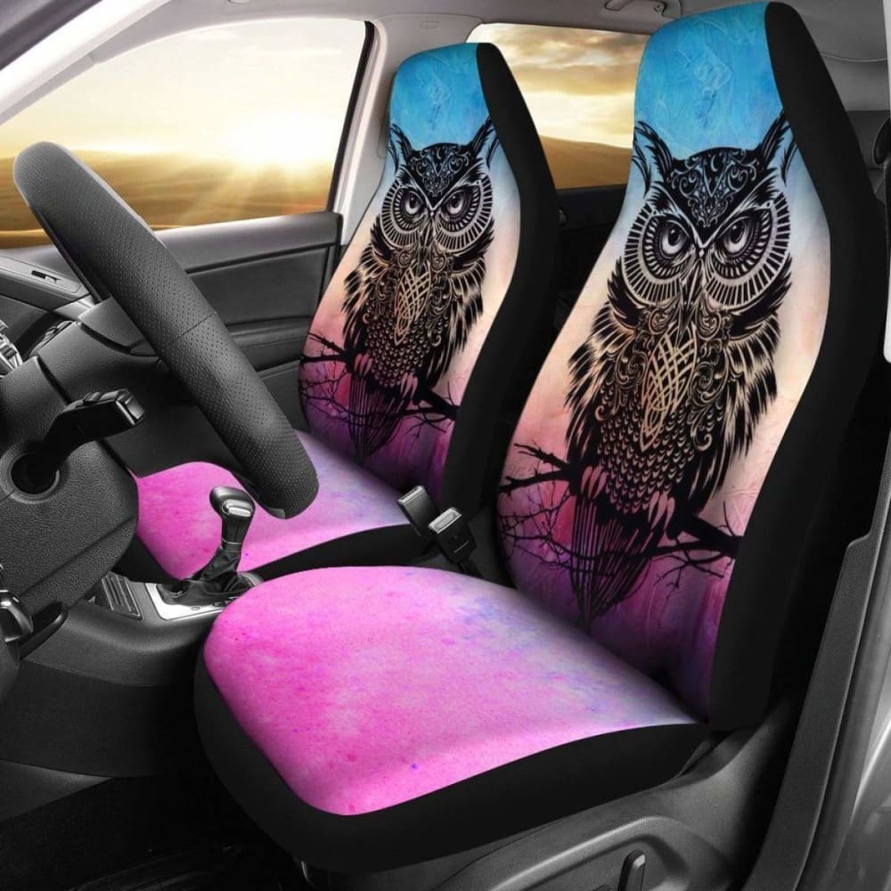 Owl Pink Design Car Seat Covers 174716