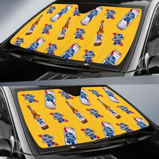 Pabst Blue Ribbon Car Sun Shade Auto Sun Visor For Beer Lover 102507 - YourCarButBetter