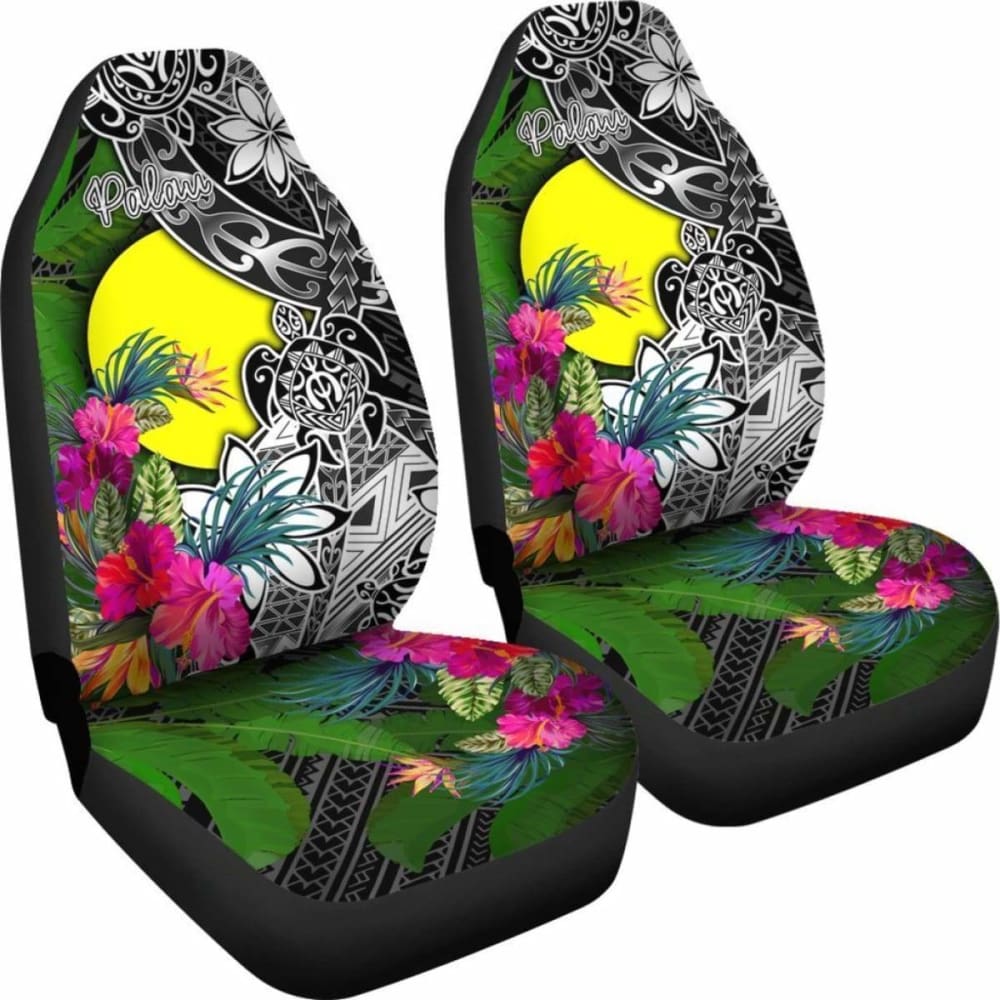 Palau Car Seat Covers - Turtle Plumeria Banana Leaf - Amazing 091114 - YourCarButBetter