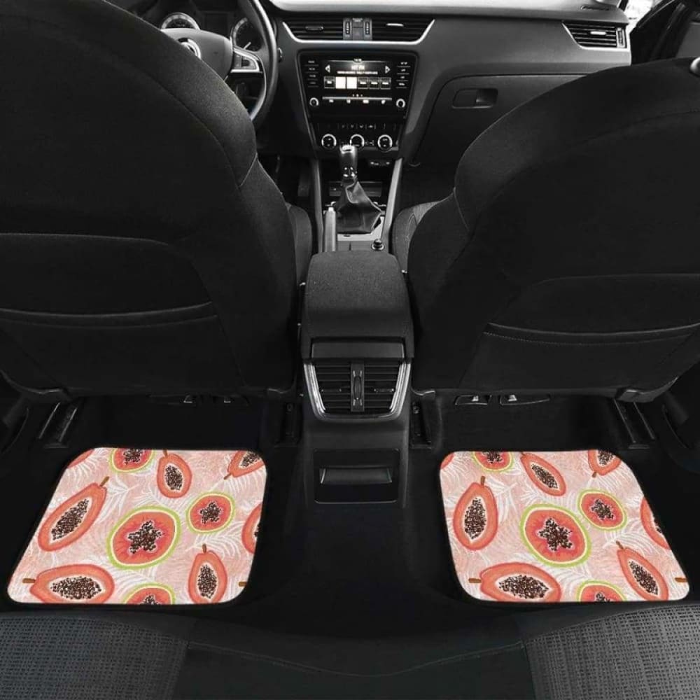 Papaya Leaves Pattern Front And Back Car Mats 174914 - YourCarButBetter