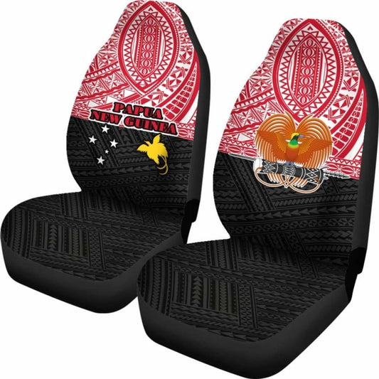 Papua New Guinea Car Seat Covers - Papua New Guinea Flag Coat Of Arms Polynesian Design - 105905 - YourCarButBetter