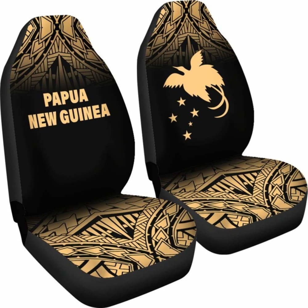 Papua New Guinea Polynesian Car Seat Covers - Yellow Fog - 105905 - YourCarButBetter