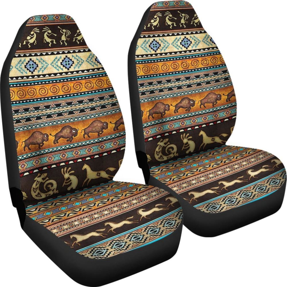Pattern Native Brown Car Seat Cover 093223 - YourCarButBetter