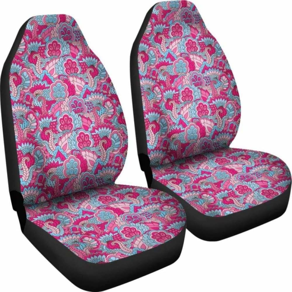 Pink And Blue Floral Car Seat Covers 153908 - YourCarButBetter