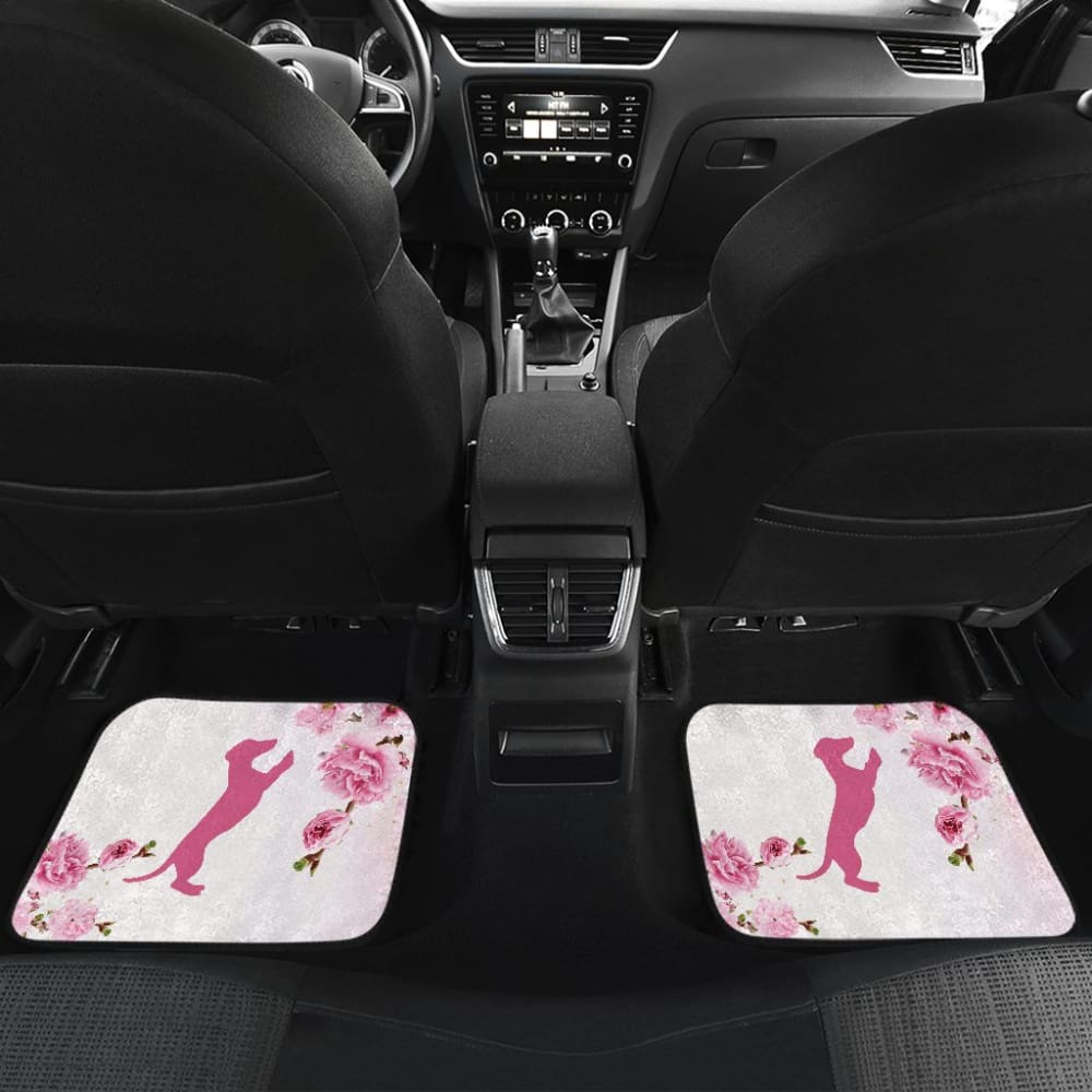 Pink Dachshund And Floral For Flower And Dog Lovers Car Floor Mats 210301 - YourCarButBetter