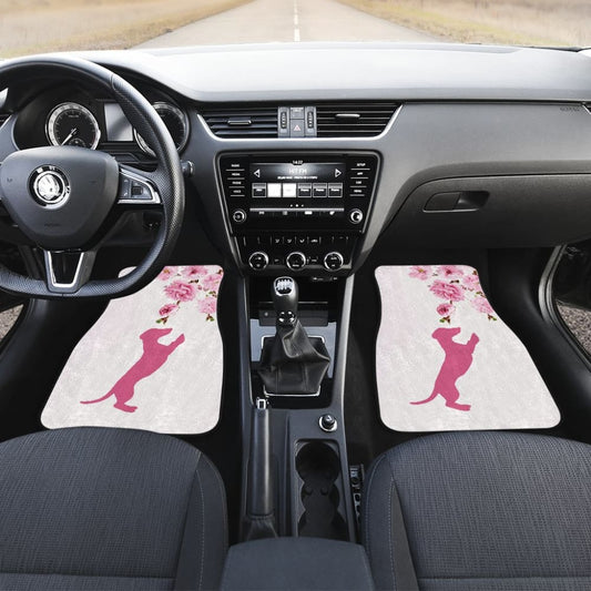Pink Dachshund And Floral For Flower And Dog Lovers Car Floor Mats 210301 - YourCarButBetter