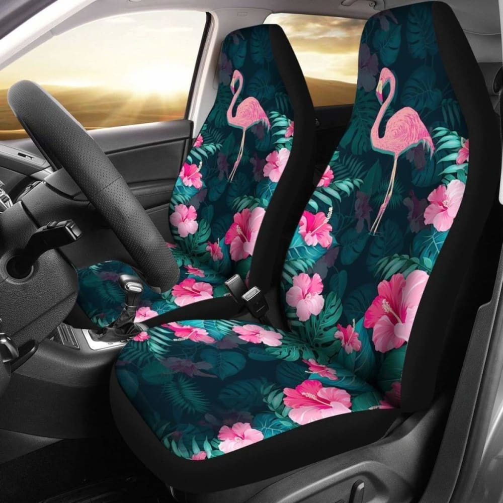 Pink Flamingo & Hibiscus Car Seat Covers 201010
