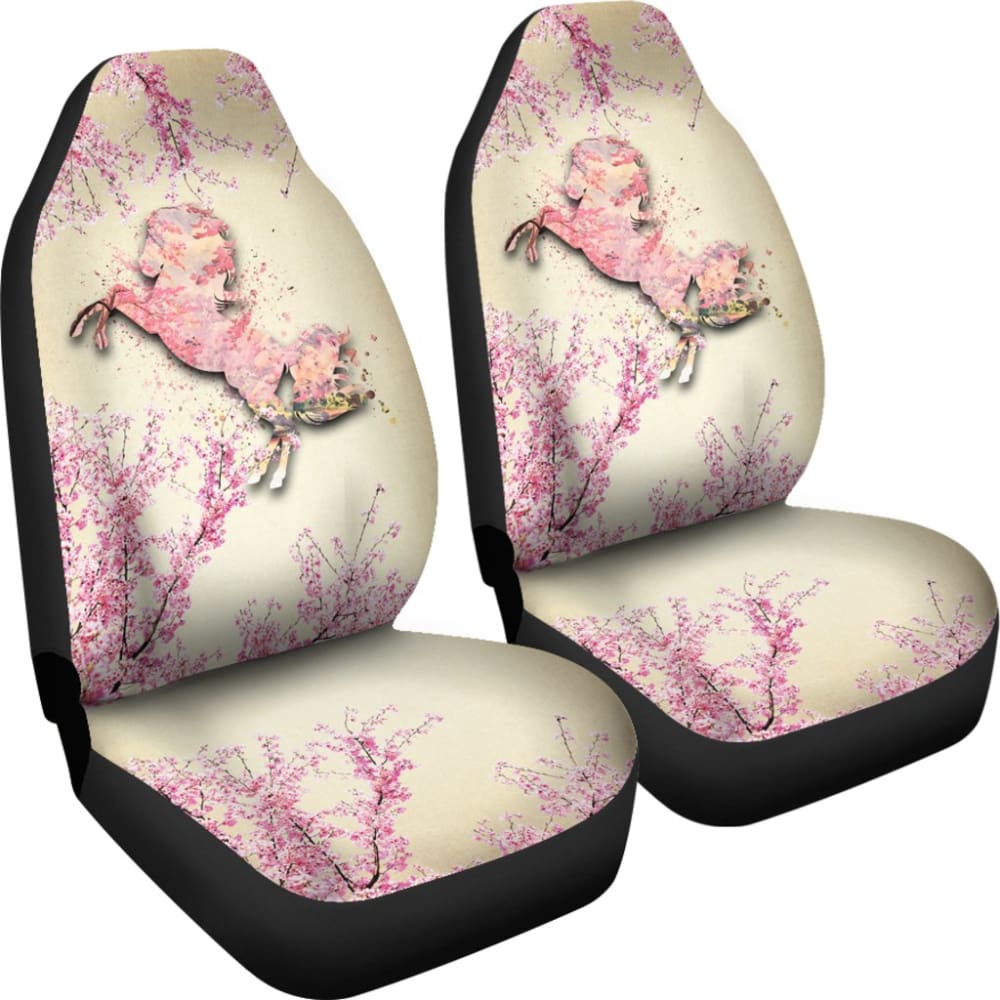 Pink Horse Forest Flower Car Seat Covers 211003