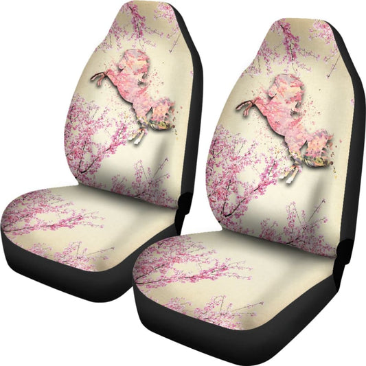 Pink Horse Forest Flower Car Seat Covers 211003