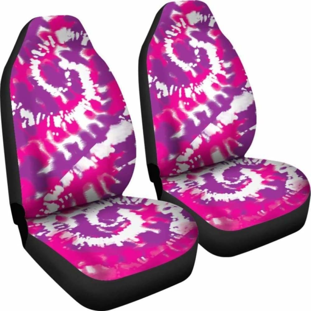 Pink Purple And White Tie Dye Abstract Car Seat Covers 154230 - YourCarButBetter