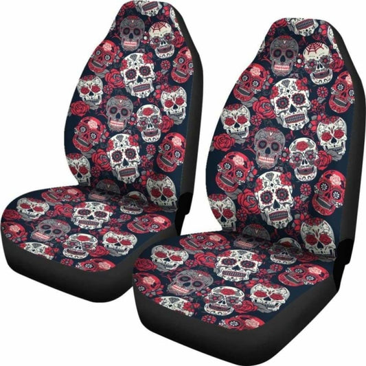 Pink Sugar Skull Pattern Car Seat Cover 101207
