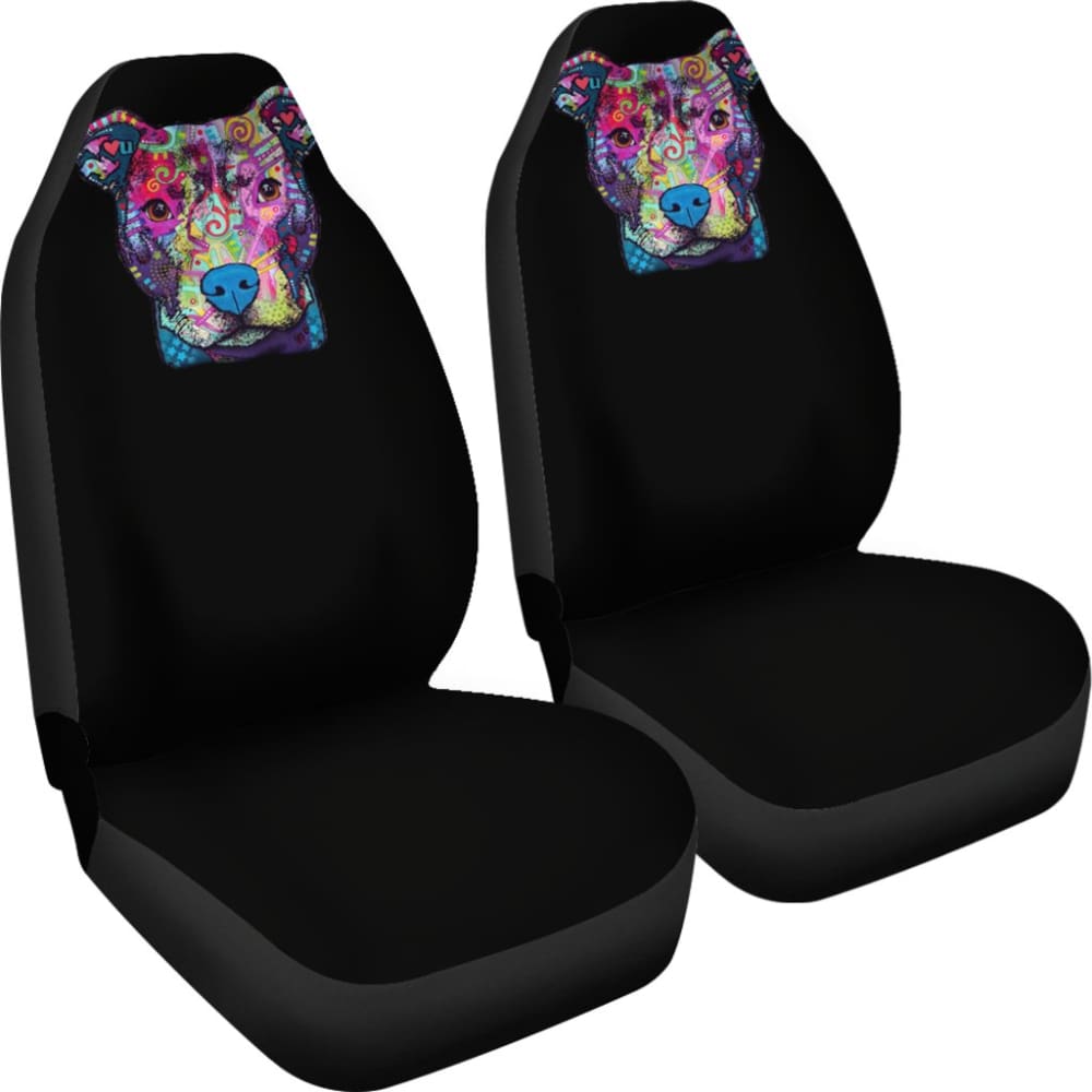 Pit Bull Design Car Seat Covers Black Back 174510 - YourCarButBetter