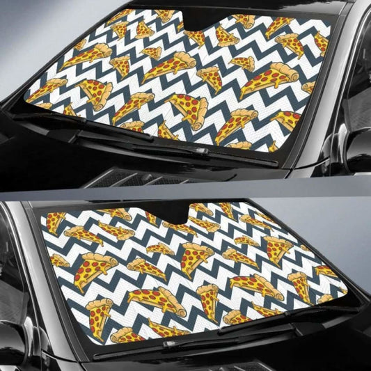 Pizza Design Pattern Car Auto Sun Shades 094201 - YourCarButBetter