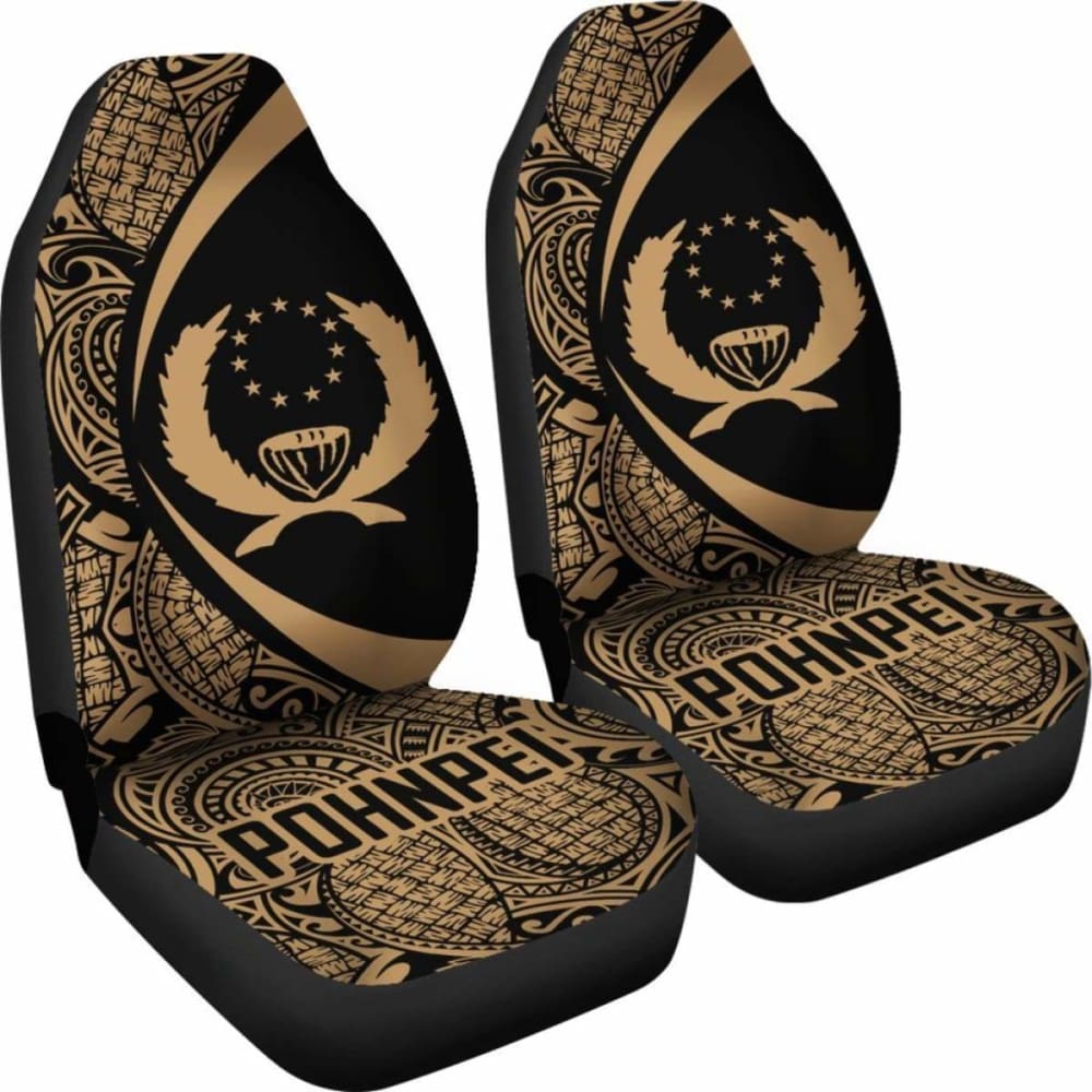 Pohnpei Coat Of Arm Polynesian Car Seat Covers Circle Style 01 9 153908 - YourCarButBetter