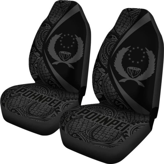 Pohnpei Coat Of Arms Polynesian Car Seat Covers Circle Style 9 153908 - YourCarButBetter