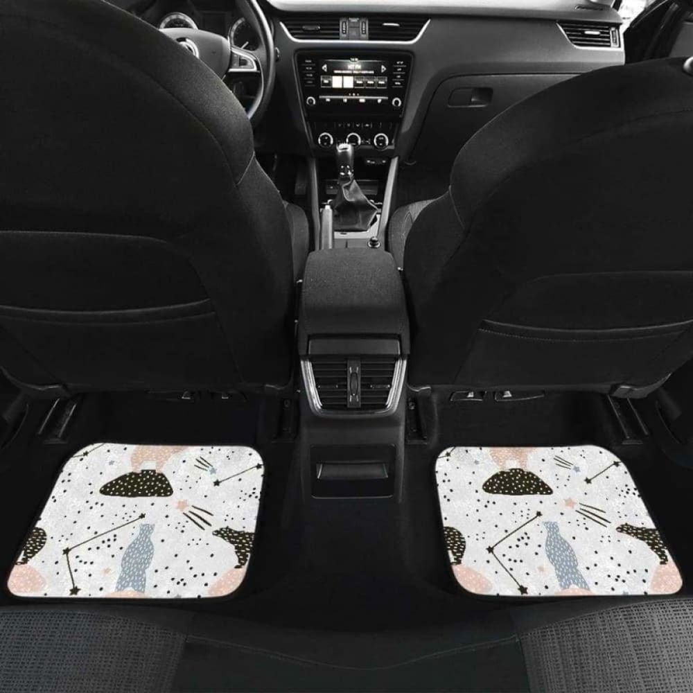 Polar Bears Star Poka Dot Pattern Front And Back Car Mats 153908 - YourCarButBetter