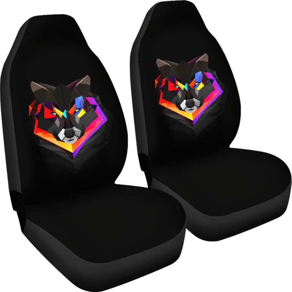 Poly Art Wolf Car Seat Covers 212801 - YourCarButBetter