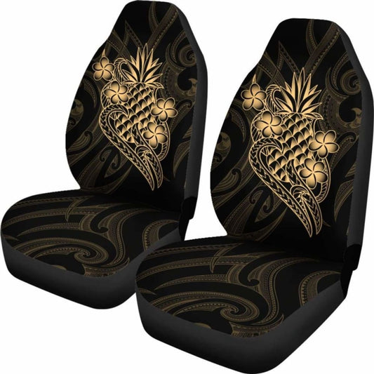 Polynesian Car Seat Covers Gold Pineapple 12 174914 - YourCarButBetter