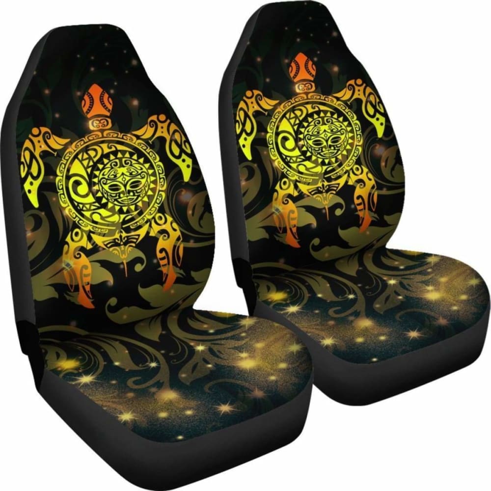 Polynesian Car Seat Covers - Maori Turtle Tiki Face - 105905 - YourCarButBetter
