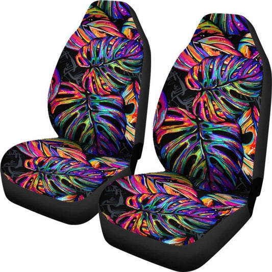 Polynesian Car Seat Covers - Palm Leaves Neon Color - 105905 - YourCarButBetter