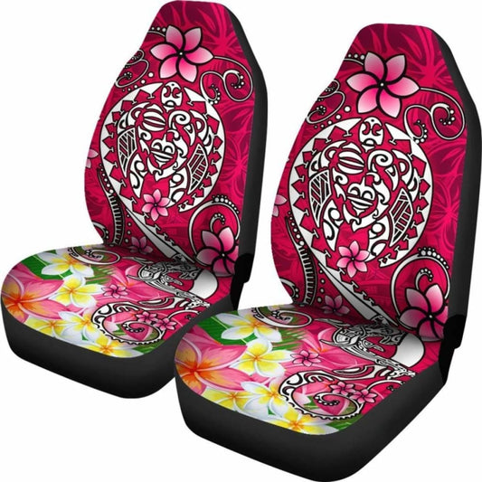 Polynesian Car Seat Covers - Turtle Plumeria Pink Color - 091114 - YourCarButBetter