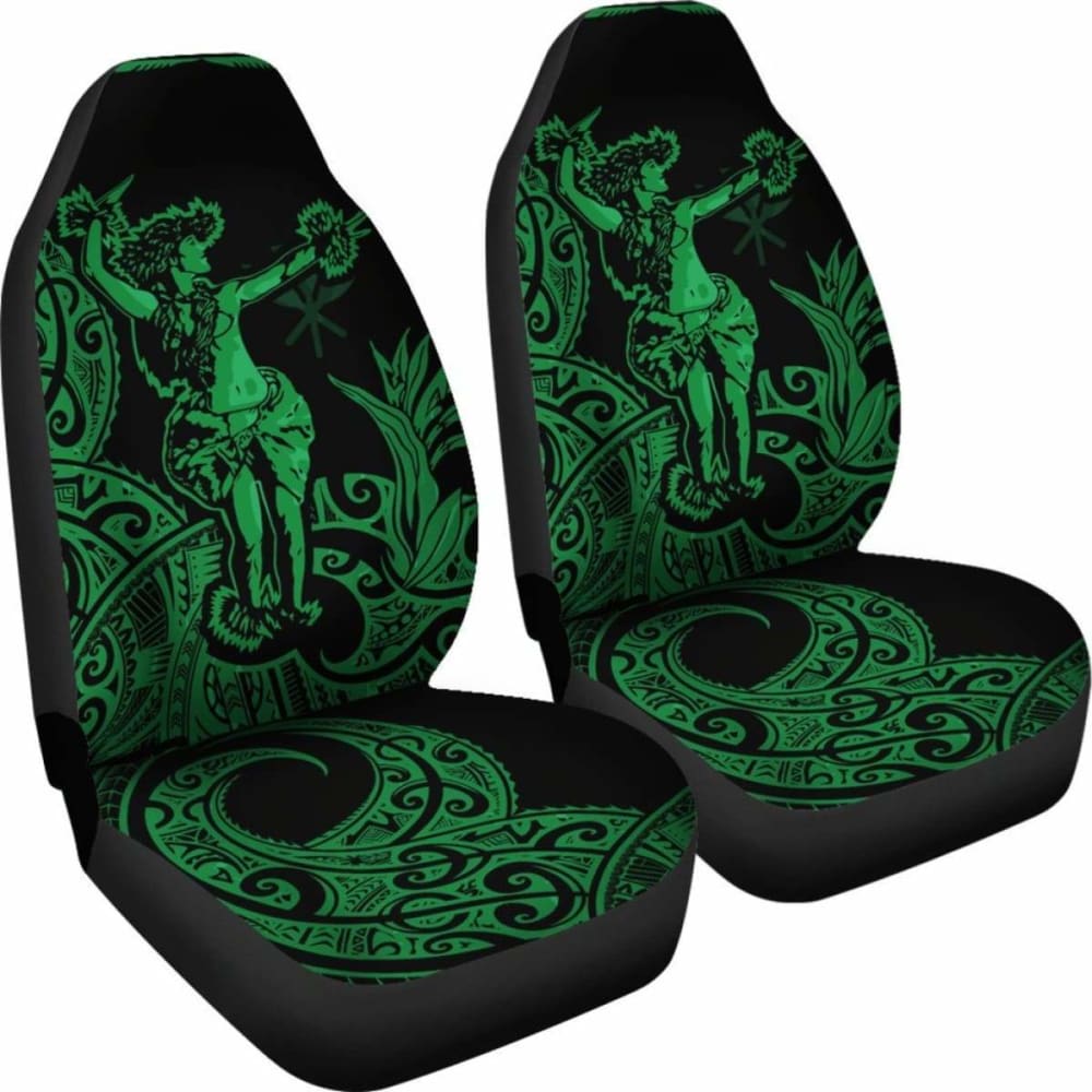 Polynesian Hawaii Car Seat Covers - Hula Girl Green - 105905 - YourCarButBetter