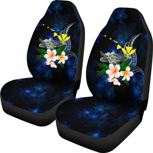 Polynesian Hawaii Car Seat Covers - Turtle With Plumeria Flowers - 091114 - YourCarButBetter