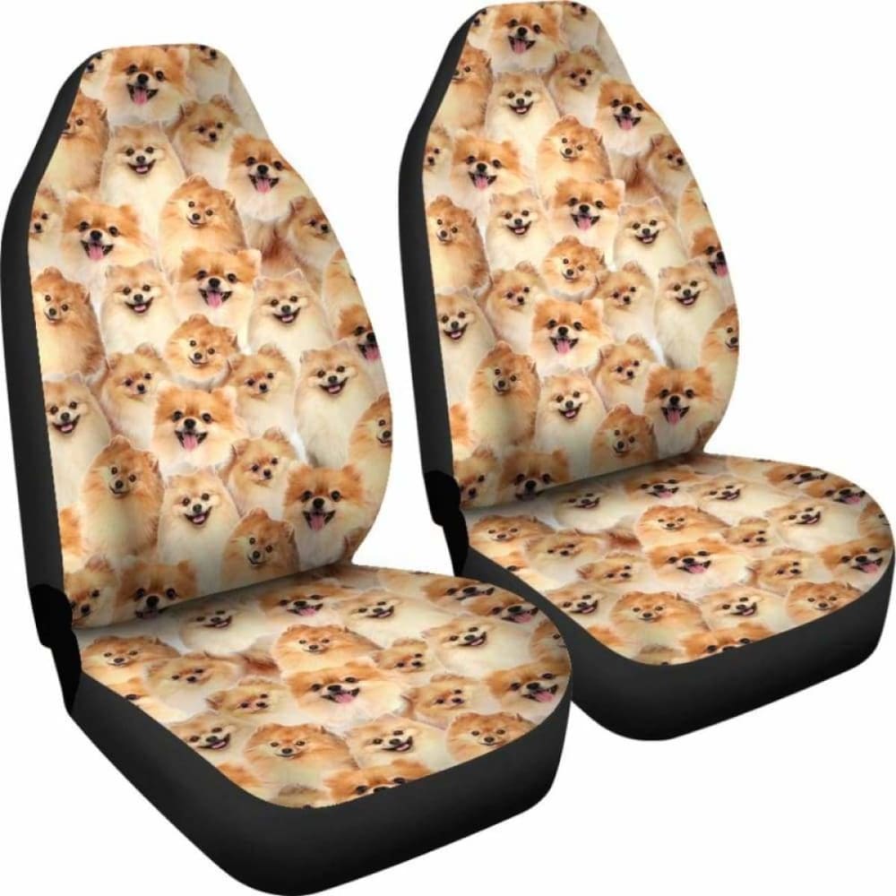 Pomeranian Full Face Car Seat Covers 195016 - YourCarButBetter