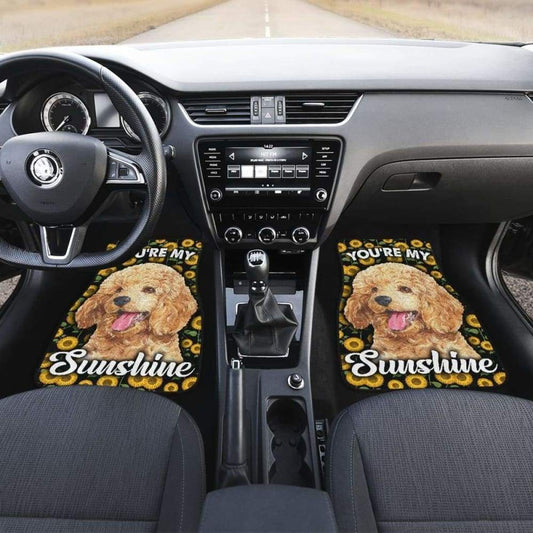 Poodles Dog You’re My Sunshine Sunflower Car Floor Mats 210402 - YourCarButBetter