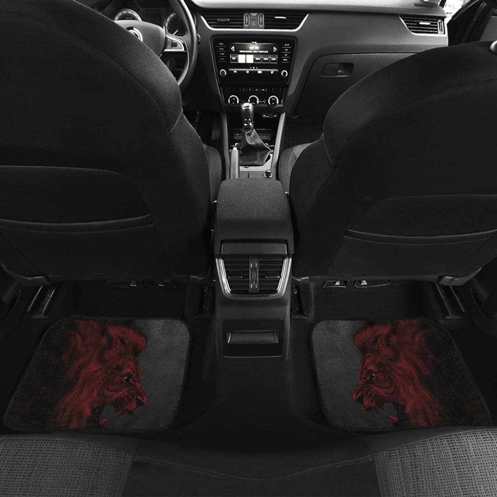 Powerful Angry Red Lion Art Car Floor Mats Gift Ideas 212701 - YourCarButBetter