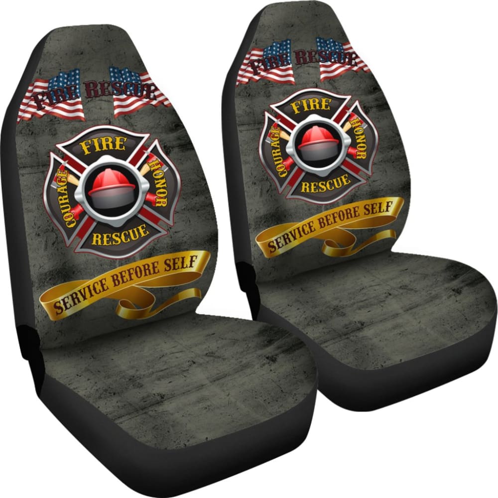 Proud To Be A Firefighter - Fire Rescue Hero - Service Before Self Car Seat Covers 210401 - YourCarButBetter