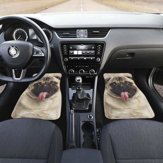 Pug Dog Car Floor Mats Funny Dog Face 102918 - YourCarButBetter